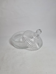 Емкость для хранения винтажная Mikasa Diamond Fire с крышкой, хрусталь, 16 см, Германия, 1970-80гг.