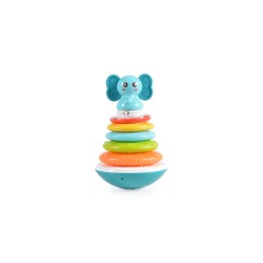 MONI Stapelringe HE0295 Elefant 7-teilige Stapelpyramide mit Musiktonen beim Stapeln Stapelspielzeug Кольца для штабелирования HE0295 Слон 7-элементная пирамида для штабелирования с музыкальными мелодиями.