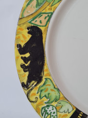 Тарелки винтажные Mercantile с ярким африканским мотивом, керамика, 27 см, 2 шт., Италия, 1960-70гг.