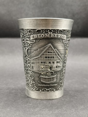 Набор бокал и рюмки винтажные Staufen Zinn, Essingen "Бломберг", ручная работа, олово, 8.5 и 6.5 см, Германия, 1970-80гг.