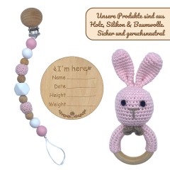 Angels Baby Baby Geschenkset mit Schnullerkette und Schnuffeltuch 4 teilig Детский подарочный набор с цепочкой для пустышки и одеялом