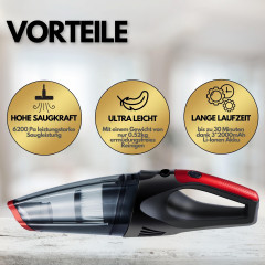 STEINBORG STEINBORG Akku-Handstaubsauger SB-1030, 80 W, beutellos, 6200 Pa Saugleistung, HEPA-Filter, LED-Arbeitsleuchte, 2000mAh Li-Ion Akku, Robust und leicht Беспроводной ручной пылесос STEINBORG SB-1030, 80 Вт, без мешка, мощность всасывания 6200 Па,