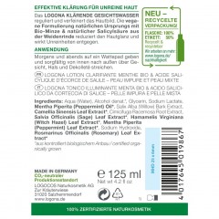 Logona Klarendes Gesichtswasser  Bio-Minze &amp; Salicylsaure aus der Weidenrinde  Осветляющий тоник для лица с органической мятой и салициловой кислотой из коры ивы