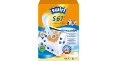 Swirl Swirl Staubsaugerbeutel S67 NeutralizAir 4 Beutel, 1 Abluftfilter, fur Siemens, Bosch Вихревые мешки для пылесоса S67 NeutralizAir 4 мешка, 1 выхлопной фильтр, для Siemens, Bosch