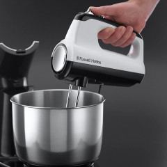 RUSSELL HOBBS RUSSELL HOBBS Handmixer Handmixer Horizon + Edelstahl-Ruhrschussel 2 Ruhrbesen+2 Knethaken, 350 W, Turbofunktion, Ruhrarm abnehmbar Ручной миксер RUSSELL HOBBS Ручной миксер Horizon + чаша из нержавеющей стали 2 венчика + 2 насадки для тест