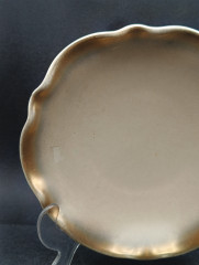 Фруктовница винтажная Jasba Pottery, в стиле майолика, керамика, рельефный край, 17.5 см, Германия, 1970-80гг.