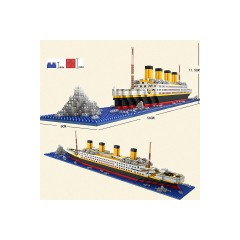 Hocan Lernspielzeug fur Kinder Titanische kleine Partikelbausteine Развивающие игрушки для детей Строительные блоки Титаник с мелкими частицами