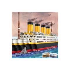 Hocan Lernspielzeug fur Kinder Titanische kleine Partikelbausteine Развивающие игрушки для детей Строительные блоки Титаник с мелкими частицами