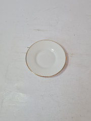 Тарелка винтажная Fabrique Royale Limoges, белый фарфор с позолоченным рельефным краем, 10,5 x 1,5 см, Франция, 1960-70гг.