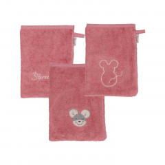 Sterntaler Maus Mabel GOTS Waschhandschuhe 3er Set Набор рукавиц для мытья посуды Mouse Mabel GOTS из 3 шт.