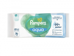 Pampers Harmonie Aqua Baby Wipes Box Детские Влажные салфетки Аква 99% воды, 48 шт (1 упаковка)