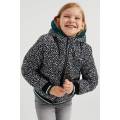 WE Fashion Madchen-Wendejacke mit Muster und Kunstfell Blazer fur Madchen Двусторонняя куртка для девочки с рисунком и блейзер из искусственного меха для девочки