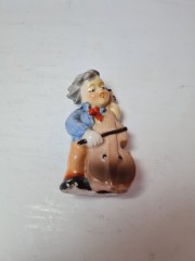 Винтажная фарфоровая фигурка  "Музыкант с контрабасом", 5см x 9см, Япония, 1960-70гг. 