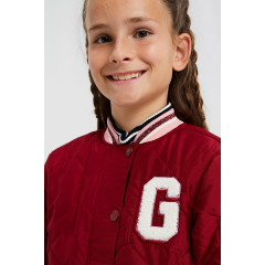 WE Fashion Madchen-Stepp-Bomberjacke mit Emblem Blazer fur Madchen Куртка-бомбер стеганая с эмблемой для девочек