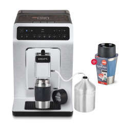 Krups Krups Kaffeevollautomat EA894T Evidence Plus Kaffeegenuss in Perfektion, Barista Quattro Force Technologie + Emsa Travel Mug Compact blau 0,3l Полностью автоматическая кофемашина Krups EA894T Evidence Plus наслаждение кофе в совершенстве, технолог