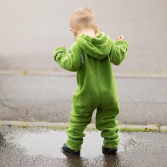 Hoppediz Overall aus Fleece Babyeinteiler grun Комбинезон из флиса детский цельнокроеный зеленый