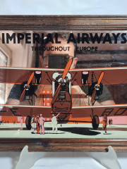 Картина винтажная "Imperial Airways", зеркало, дерев.рама, 34 х 24 см, Германия, 1960-70гг.
