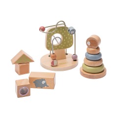 howa Motorikspielzeug Motorikschleife Stapelturm Bausteine aus Holz little woods Игрушка для моторики Моторика петля Сборная башня Строительные блоки из дерева маленькие леса