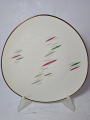 Тарелка сервировочная винтажная Winterling Roslau необычной формы с яркими мазками, фарфор, 29 см, Германия, 1960-70гг.