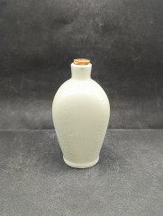 Графин / декантер миниатюрный винтажный Leberhardt Munchen для ликера, с пробкой, керамика, светло-зеленый, 0.125 л, 14 см, Германия, 1960-70гг.