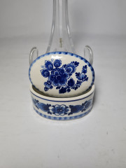 Шкатулка винтажная Delft Blue Holland, фарфор, ручная роспись, 3,5 x 7 x 5 см, Голландия, 1960-70гг.