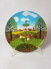 Furstenberg Декоративная номерная тарелка №3260 из коллекции четыре сезона "Лето", 24 x 2,5 см, Германия, 1960-70гг.