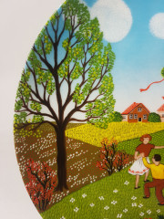 Furstenberg Декоративная номерная тарелка №3260 из коллекции четыре сезона "Лето", 24 x 2,5 см, Германия, 1960-70гг.