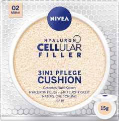 NIVEA Cushion Hyaluron CELLular Filler 3in1 Pflege, Mittel, 15 g Нивея Тонирующий Флюид, оттенок 02 Mittel