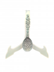 Ложка винтажная Jan Steen Pewter, сувенирная, с объемным декором, фигурками на ручке, олово, 17.5 см, Голландия, 1950-60гг.