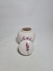 Баночка винтажная Herr Fayence "Мята" с крышкой, кракелюр, фарфор, 9.5 см, Германия, 1970-80гг.