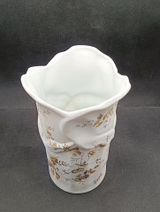 Ваза винтажная средняя Royal Porzellan Bavaria KPM, с узорным ботаническим декором, в коричневых тонах, фарфор, 19 см, Германия, 1960-70гг.