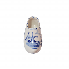 Delft Blue Holland Декоративный башмачок с синим рисунком ручной работы, дельфтский фарфор, 7 x 15 см, Голландия, 1960-70гг.