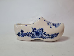 Delft Blue Holland Декоративный башмачок с синим рисунком ручной работы, дельфтский фарфор, 7 x 15 см, Голландия, 1960-70гг.