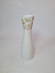 Ваза винтажная Rosenthal Studio, белый фарфор с позолоченным рисунком птиц и растений, 22 x 8 см, Германия, 1960-70гг.