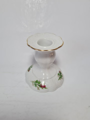 Подсвечник винтажный Seltmann Weiden с сиреневыми цветками, фарфор, 9 x 8 см, Германия, 1960-70гг.