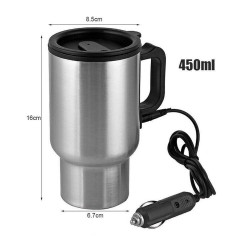 Yoyaxi Yoyaxi Reise-Wasserkocher Isolierter, beheizter Reisebecher, 12-V-Autoanschluss-Flasche zum Einstecken in Tasse, Tee,Kaffee, 450 ml Дорожный чайник Yoyaxi, изолированная дорожная кружка с подогревом, 12 В, автомобильная вилка для бутылки, чашка дл
