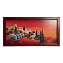 Картина винтажная Реджиса Айбра "Тосканский пейзаж", в раме, 77 x 40 см, Германия, 1960-70гг.