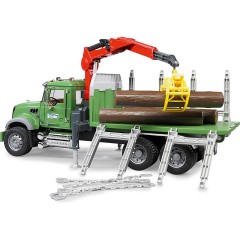 Bruder BRUDER 02824 Mack LKW Holztransporter mit Greifer 60cm Лесовоз BRUDER 02824 Mack с захватом 60см