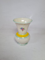 Thuringen Вазочки с цветочным рисунком и желто-голубым ободком, 2 шт, 8 x 5,5 см, Германия, 1960-70гг.