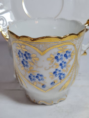 Сервиз кофейный винтажный Silesia, свадебный набор в стиле модерн, фарфор, кофейник, 2 кофейные пары, блюдце, Германия, 1960-70гг.