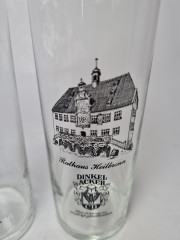 Dinkel Acker CD Два стеклянных стакана с черным рисунком и золотой каймой, 2шт х 14см x 5,5см, Германия, 1970-80гг.