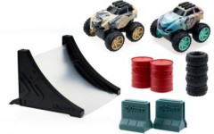 eXost Shox Mega Stunt Pack Friction Car Deluxe Spielset Shox Mega Stunt Pack Friction Car Deluxe Play Set