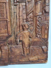 Панно винтажное "Почтальон в переулке", объемное декорирование, 31 х 26 см, Германия, 1960-70гг.