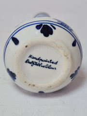 Ваза винтажная Delft Blue, синий цветочный декор, фарфор, 15.5 см, Нидерланды, 1960-70гг.