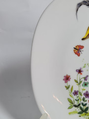 Тарелка декоративная винтажная Schirnding Bavaria, квадратная с ярким изображением ребенка в шляпе, 18,5 x 2 см, Германия,1960-1970гг.