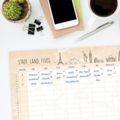 nikima Papeterie A4 Spielblock Stadt Land Fluss Reisespiel Reisespiele Игровая площадка Papeterie A4 игра в город