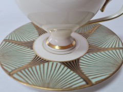 Johann Seltmann Vohenstraub Bavaria Винтажная чайная пара в зеленых тонах с позолотой, Германия, 1960-70гг.