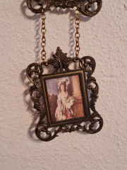 Композиция винтажная из 3 небольших фресок на цепочке, 38 х 8 см, Италия, 1960-70гг.