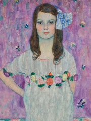 Картина винтажная / репродукция Густав Климт "Портрет Меды Примавези (1912-1913)", в раме, под стеклом, 41 х 31 см, Германия, 2020-2023 гг.