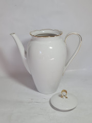 Чайный набор винтажный Seltmann Weiden Bavaria / 48 er, серия Inka, золотой декор, чайник, молочник, сахарница, фарфор, Германия, 1960-70гг.